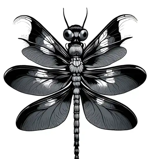 dragonfly perched tattoo design idea