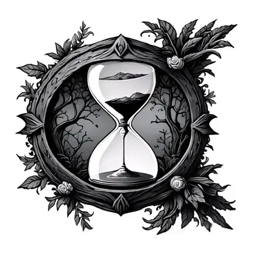 Tree Hourglass tattoo design idea