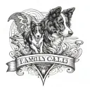 family,travel,love,border Collie, abstrait art tattoo tattoo design idea