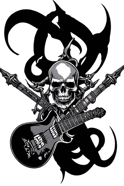 Give me a full arm tattoo design inspired my metal bands. I am a big fan of avenged sevenfold, disturbed, pantera, Metal tattoo design idea