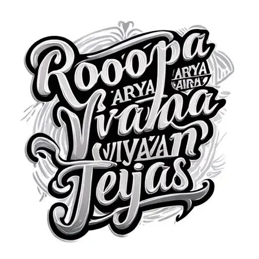 "Roopa Arya Artha Vivaan Tejas" all tattoo design idea