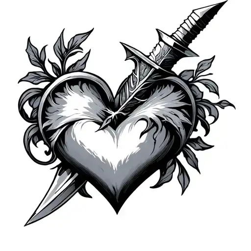 Dagger Heart tattoo design idea