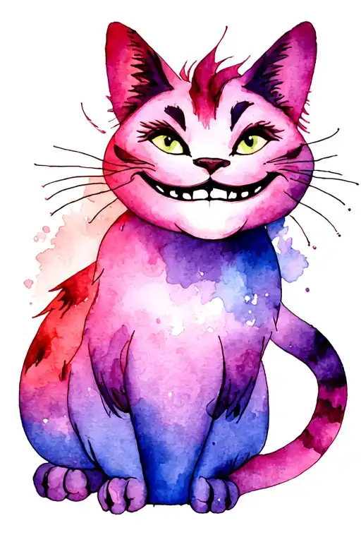 Cheshire Cat Smile tattoo design idea