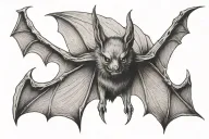bat with stretched wings tattoo design idea