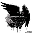 archangel michael with bible verse philippians 4:13 tattoo design idea