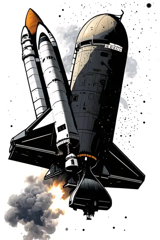 space shuttle launching tattoo design idea