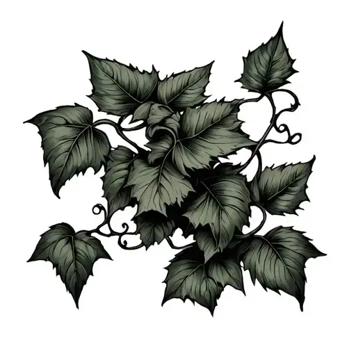 poison ivy vine wrapped loosely tattoo design idea