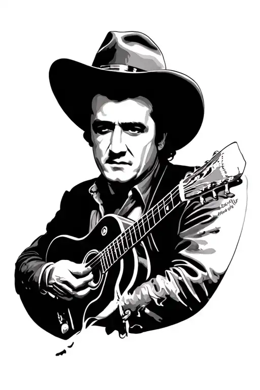 Johnny Cash tattoo design idea