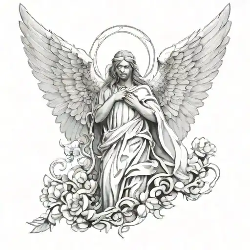 arc angel gabriel tattoo design idea