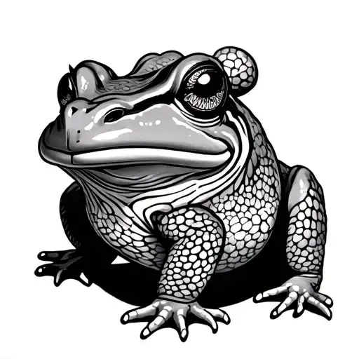 traditional Japanese samari toad tattoo design idea