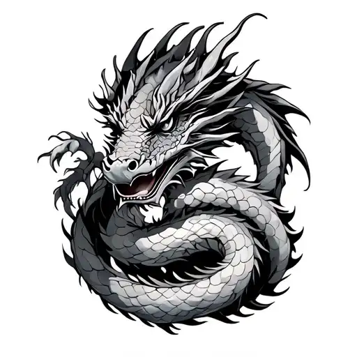 Dragon Wrapped Around Arm tattoo design idea
