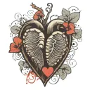 Fingerprints of two people arranged in a heart with birth dates 1968 1979 on the side of the chest tattoo design idea