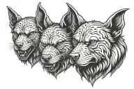 Cerberus three headed dog tattoo design idea