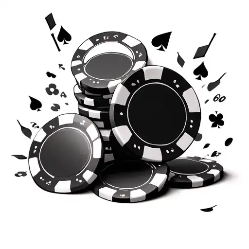 Poker Chips falling over tattoo design idea