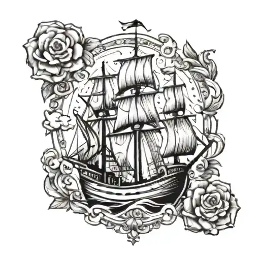 Galleon tattoo design idea