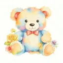 blue teddy bear tattoo design idea