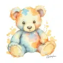blue teddy bear tattoo design idea