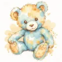 blue teddy bear tattoo design idea