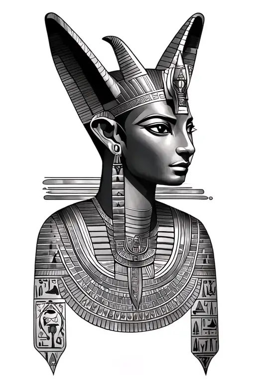 Egyptian, Anubis, Nefertiti, scarab, eye of ra, eye of horus, hieroglyphs tattoo design idea