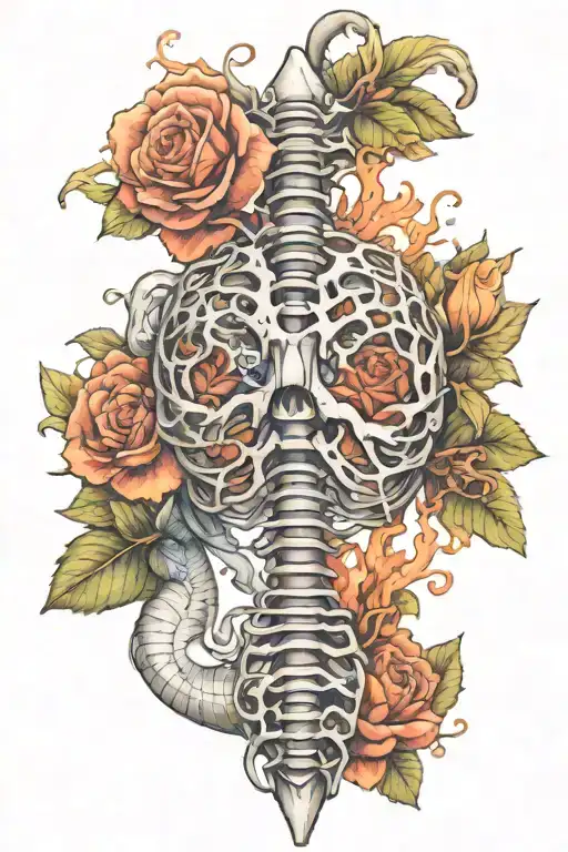 Spinal tattoo design idea