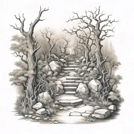 the path from hell to heaven tattoo design idea