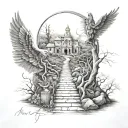 the path from hell to heaven tattoo design idea