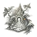 the path from hell to heaven tattoo design idea