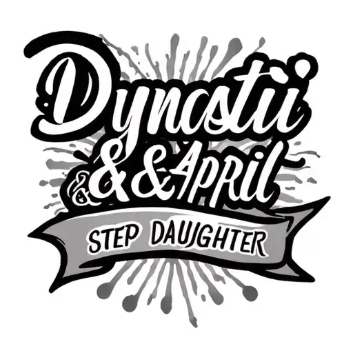 "Dynasti & April  Step Daughter" name step crossed out tattoo design idea