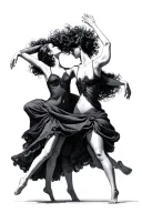 dancers to a discordant system tattoo design idea