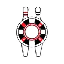 poker chip and bowling ball transforming tattoo design idea