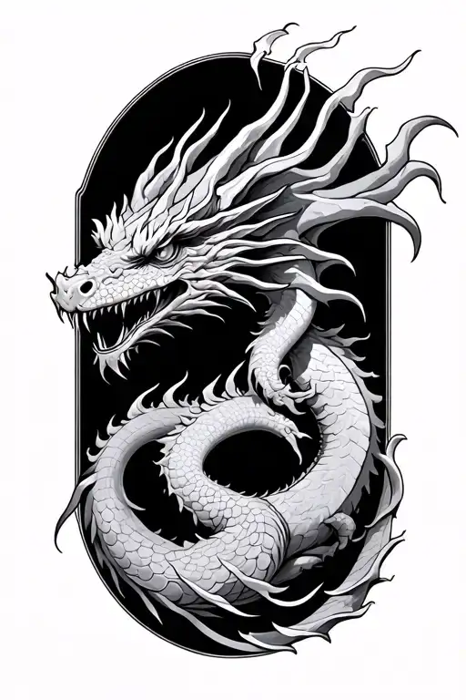 Aquarius dragon emerging tattoo design idea