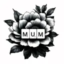"Mum" scrabble tile letter tattoo design idea