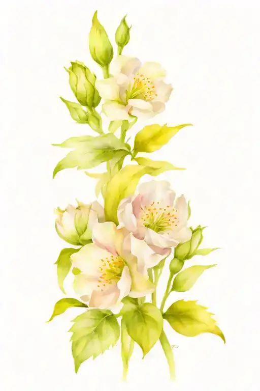 January, January, February, June, September, December birth flowers tattoo design idea