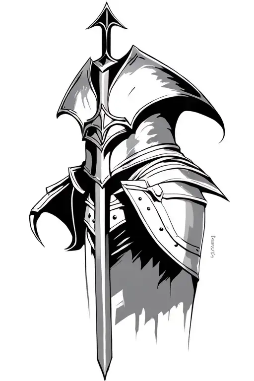 Knight Templar Minimalist after War War tattoo design idea