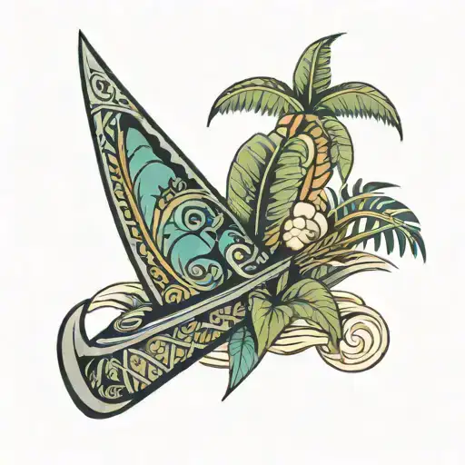 canoe polynesian tattoo design idea