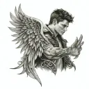 Dean winchester, chaos, wings, Castiel, bravery, strong, fighter, survivor, never giving up, protective, colt, tattoo tattoo design idea