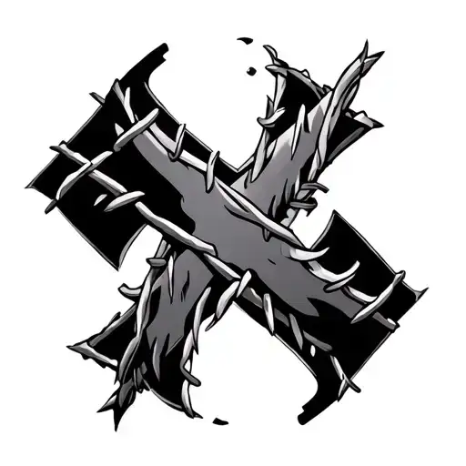 cross with barb wire tattoo design idea