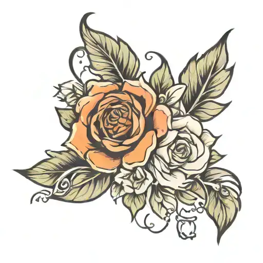 money roll inspired tattoo design wild flower blooming tattoo design idea