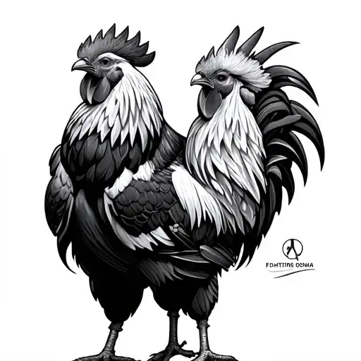 Messi Omni and fighting roosters tattoo design idea