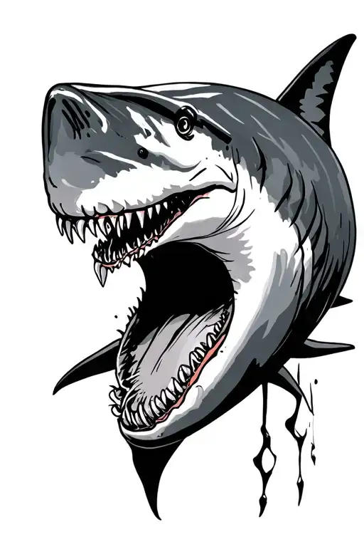 shadow hammer head shark tattoo design idea