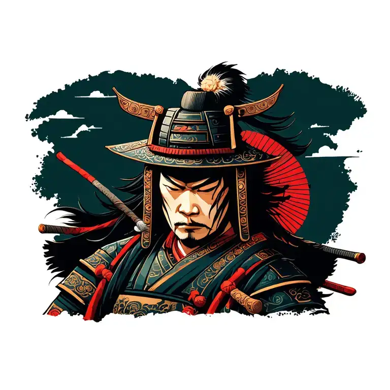 samurai warrior tattoo design idea