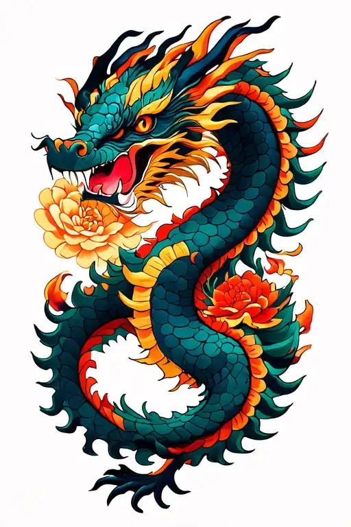 Gemini Dragon tattoo design idea