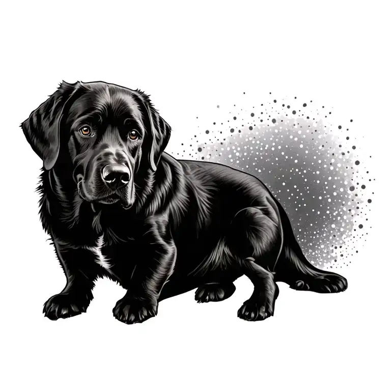 Dog black english labrador retriever memorial tattoo tattoo design idea