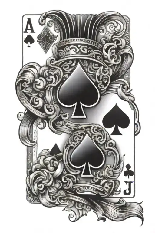 Blackjack card Ace and 2 tattoo design idea