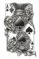 Blackjack card Ace and 2 tattoo design idea
