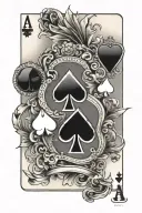 Blackjack card Ace and 2 tattoo design idea