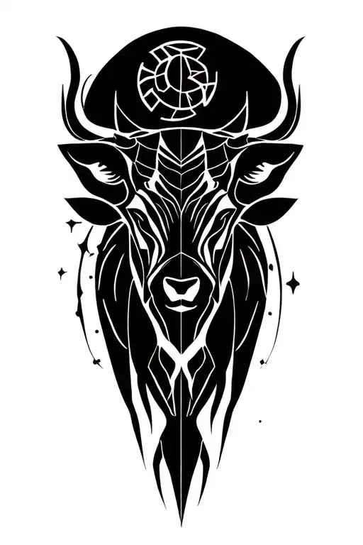 Combine the signs of the zodiac Taurus and black-and-white twins tattoo design idea