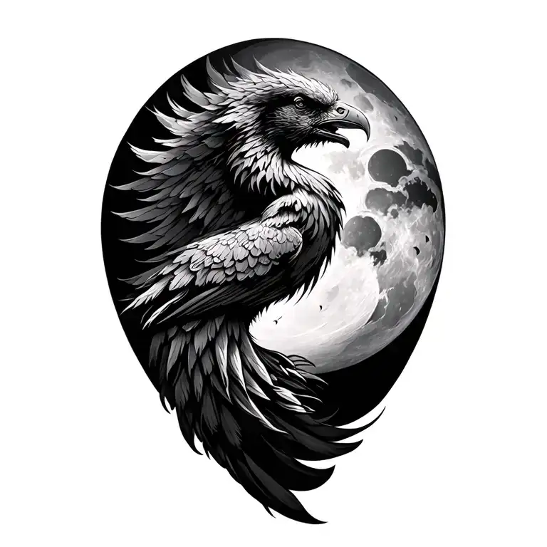 Phoenix Moon Bousson tattoo design idea