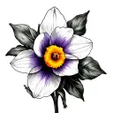 Violet And Daffodil tattoo design idea