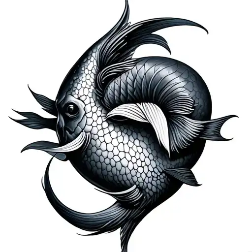 Combined Pisces And Aries tattoo design idea